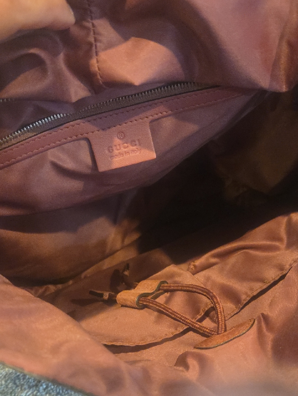 Gucci Beige Monogram Backpack with Pink and Coral Floral Print - Picture 4 of 10
